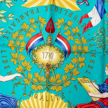 Hermès, scarf, "1789 Liberté Égalité Fraternité".