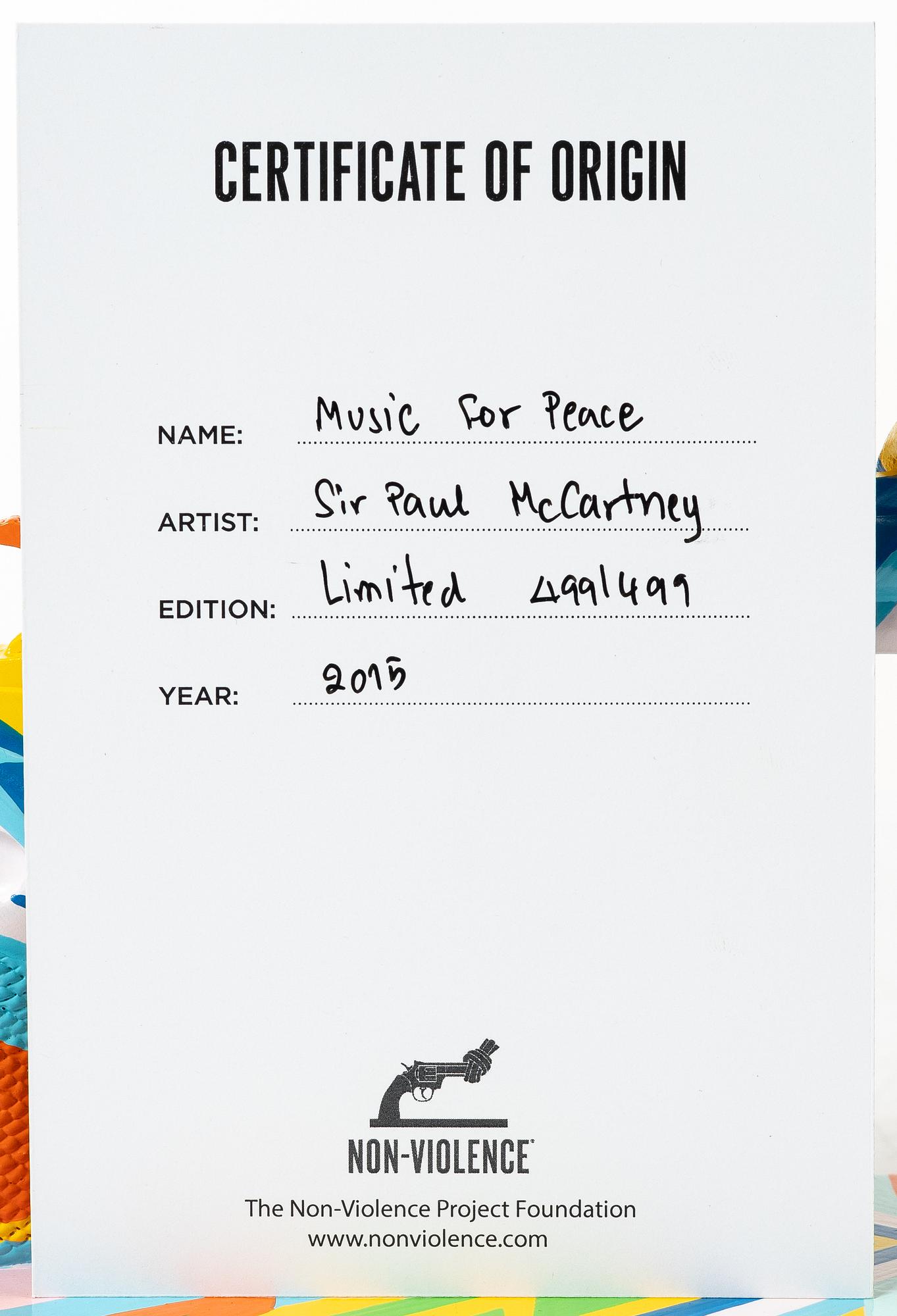 Non-Violence Art Project & Sir Paul McCartney, "Music for Peace".