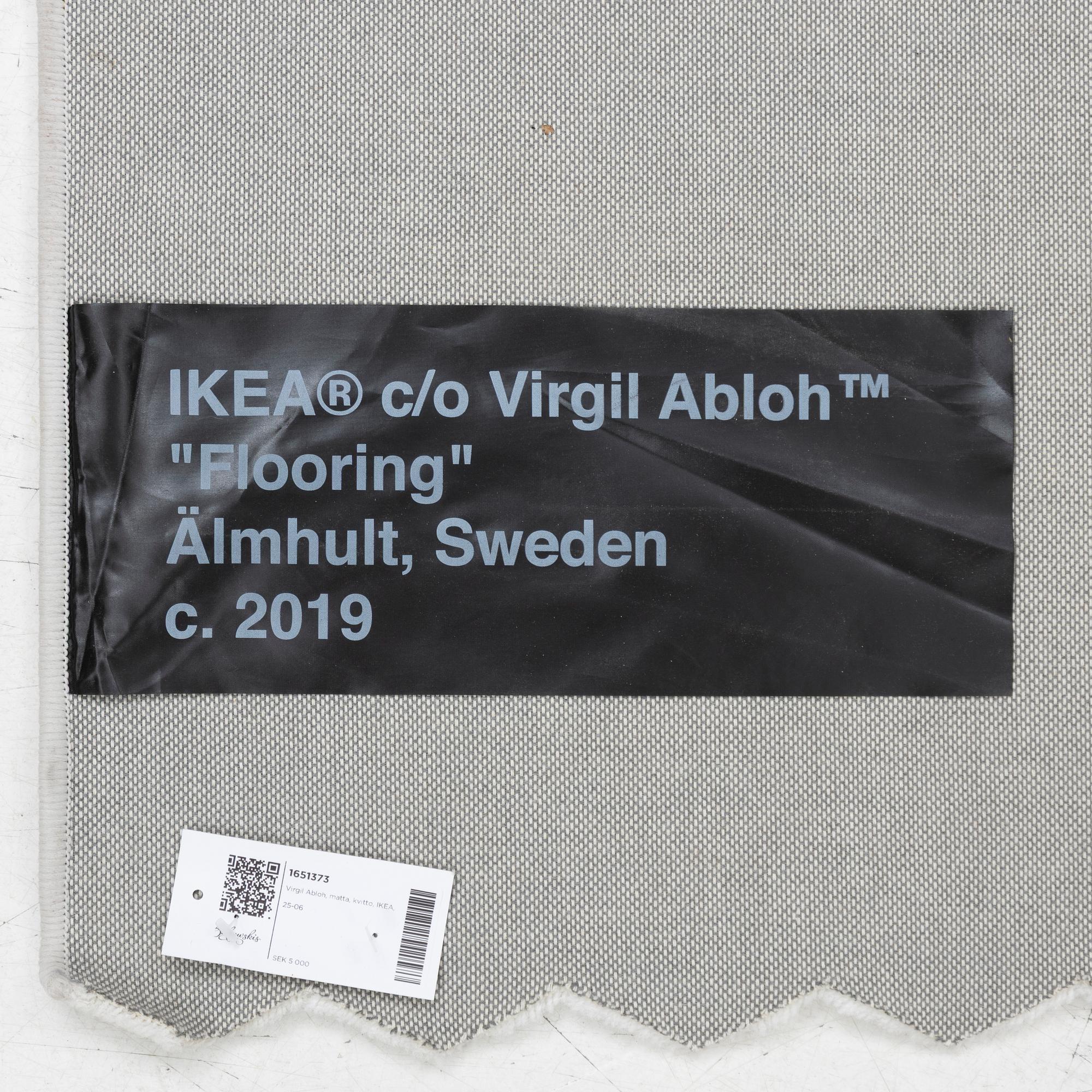 Virgil Abloh, a carpet, 'Kvitto' ('Receipt'), IKEA x Virgil Abloh, the 'MARKERAD' collection, c 197 x 90 cm.