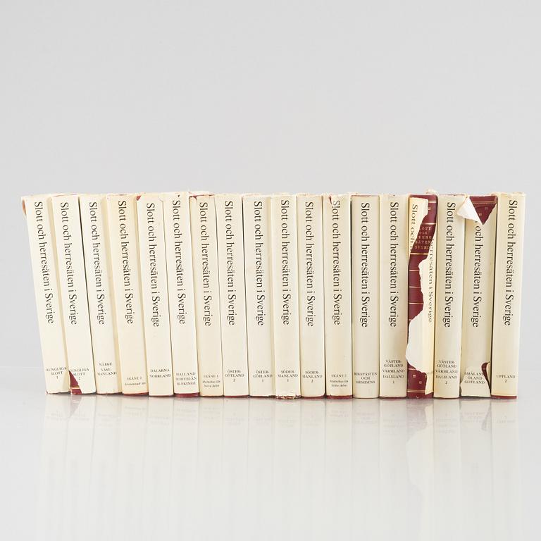 Bokverk, "Svenska slott och herresäten", 18 volymer, Allhems Förlag, Malmö, 1966-1971.