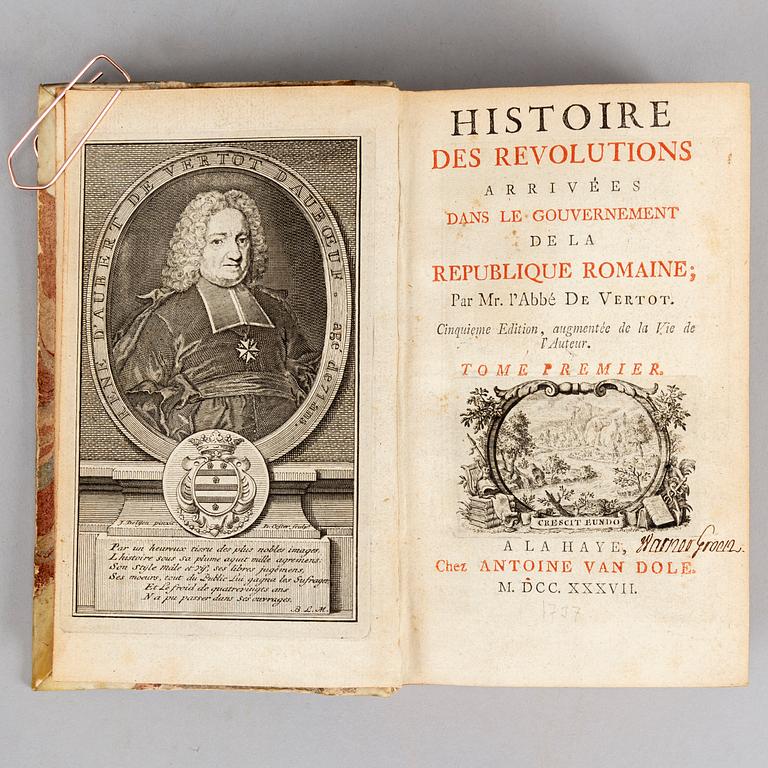 Romersk historia, proveniens bl. a. Warner Groen (1770-1834) (4 vol).