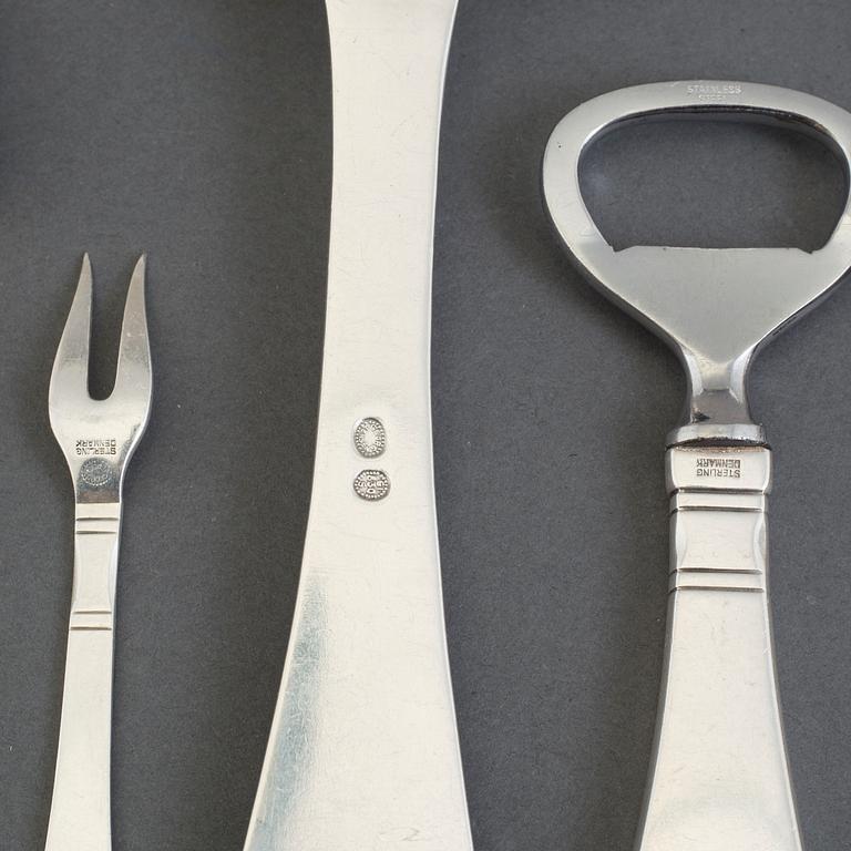 GEORG JENSEN, a set of 221 pieces of "Continental" flatware, Copenhagen, 1920's- 1977, silver and stainless steel.