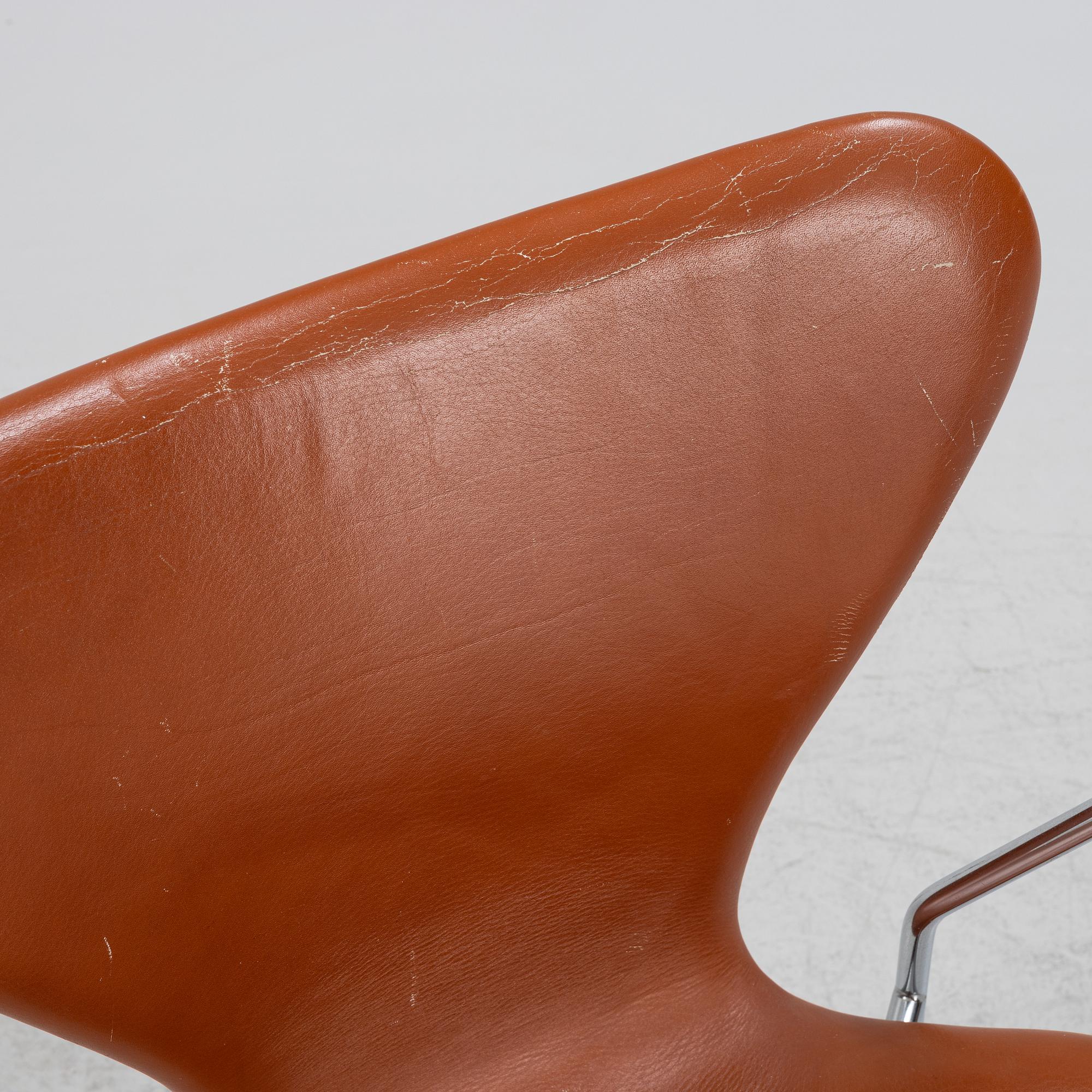Arne Jacobsen, three "Series 7' armchairs, Fritz Hansen, Denmark, 1988.