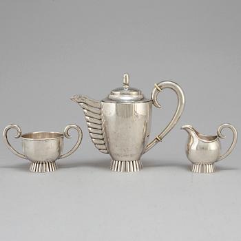 A four piece 20th century Art Deco silver coffee service.