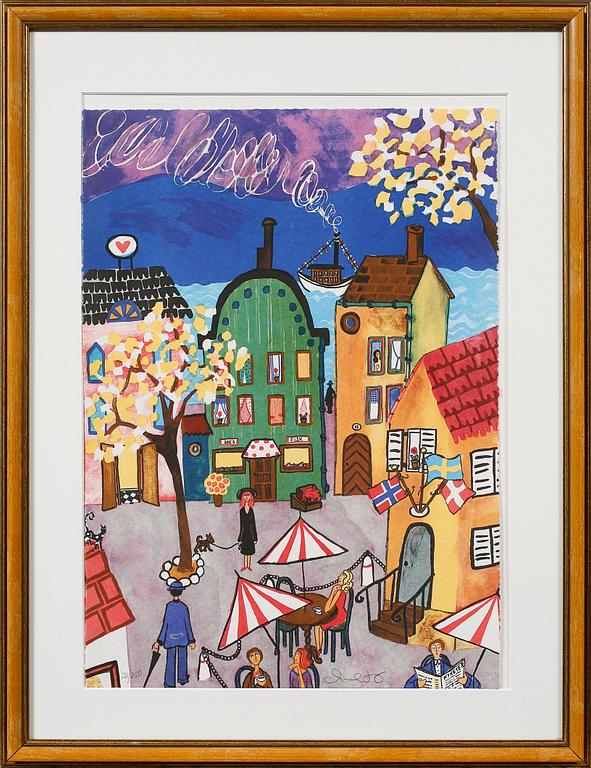 MARIKA LANG, färglitografi, signerad och numrerad 131/250.