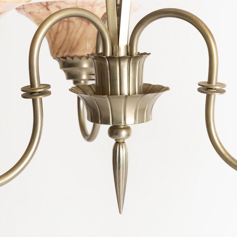 Harald Notini, a ceiling lamp model "6317", Swedish Grace, Arvid Böhlmarks Lampfabrik, Stockholm, 1920s.