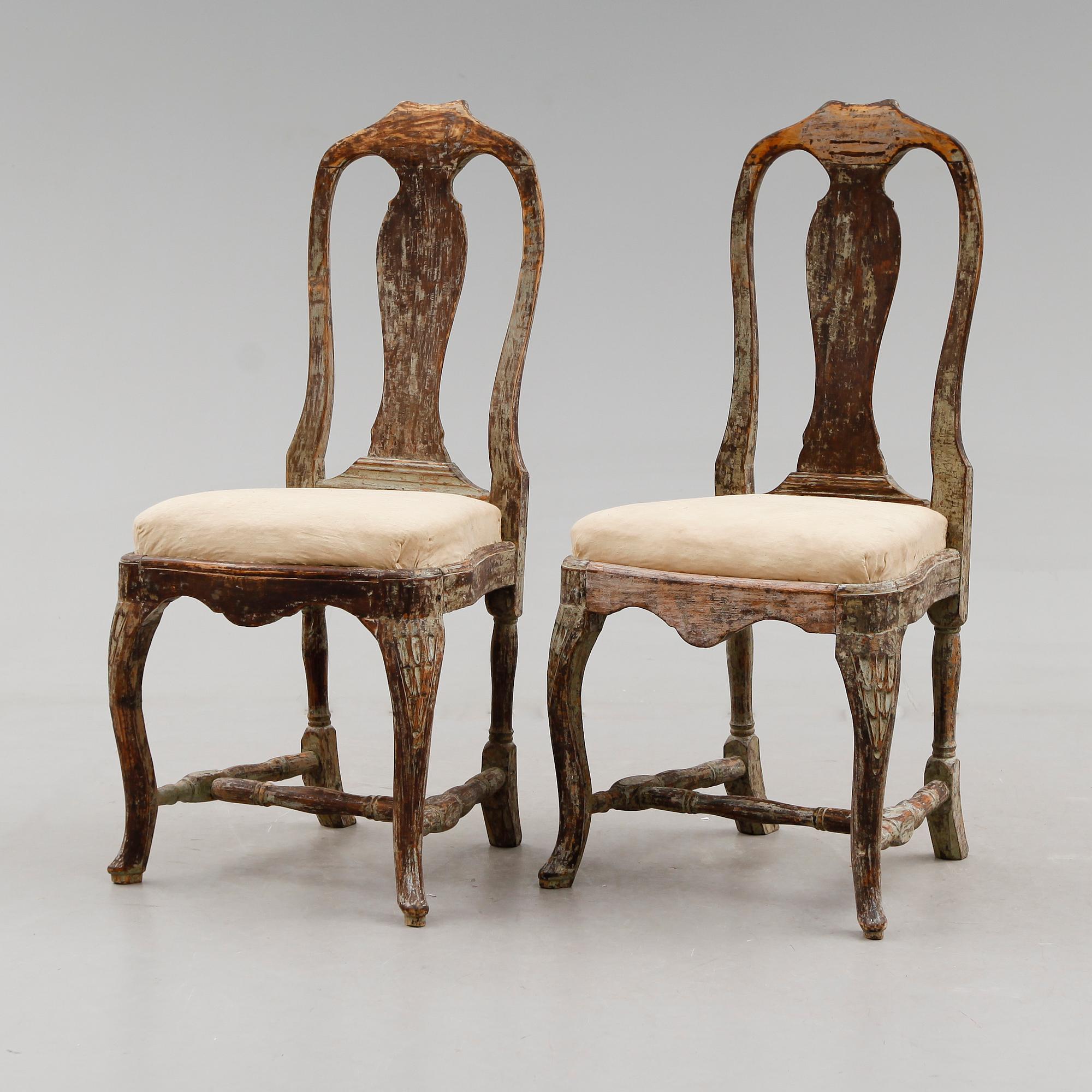 STOLAR, 1 par, rokoko, 1700-talets andra hälft.