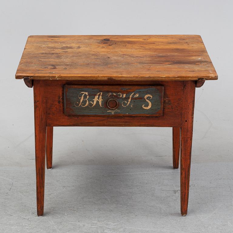 A painted Swedish table, mid or second half of the 19th century.