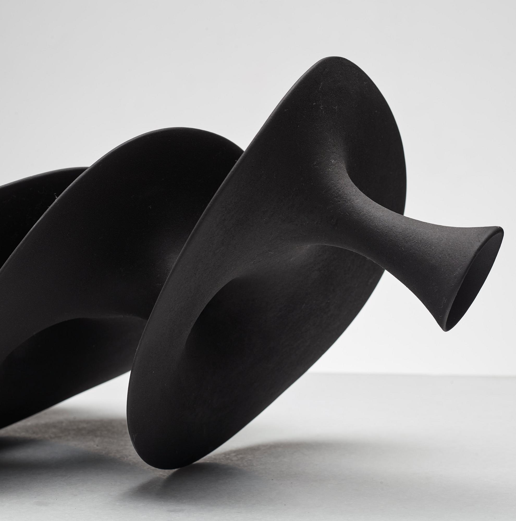 Eva Hild, a black stoneware sculpture "Prolongation", Sweden 2009.