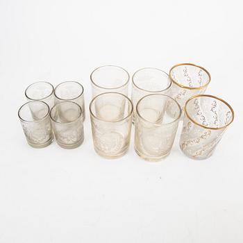 A set of 4+4+2 glasses 20th century.