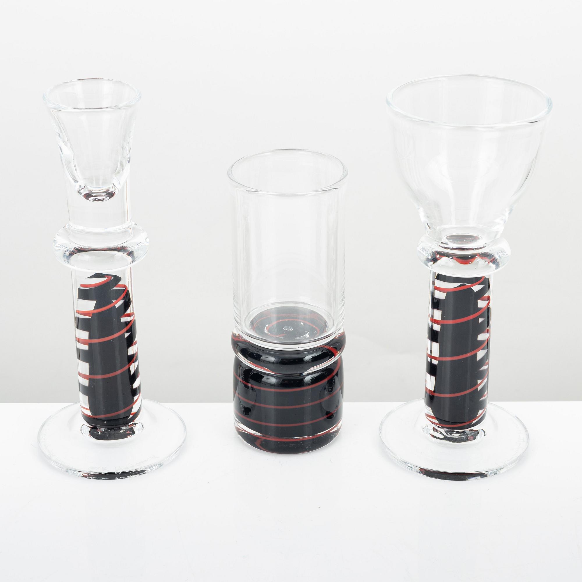 Erik Höglund, a 72 pieces glass service, Studioglas Strömbergshyttan, Sweden 1990.