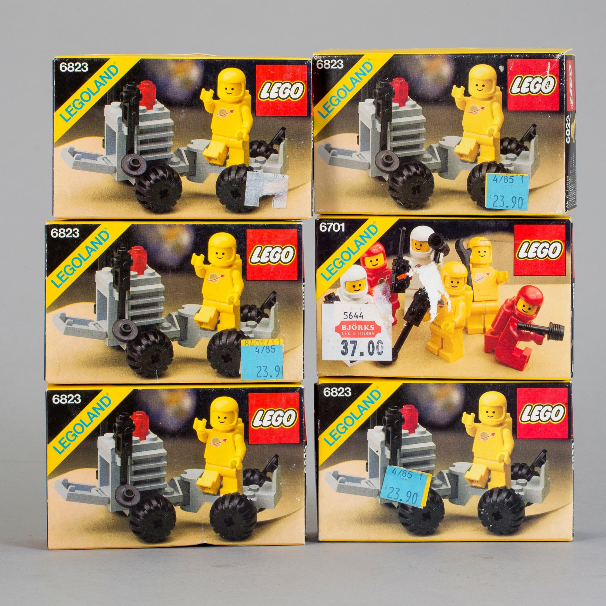 LEGO, 9 stycken rymd-set i förpackningar, 1983.