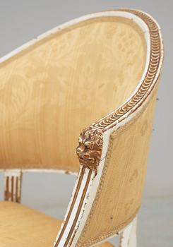 A late Gustavian circa 1800 armchair.