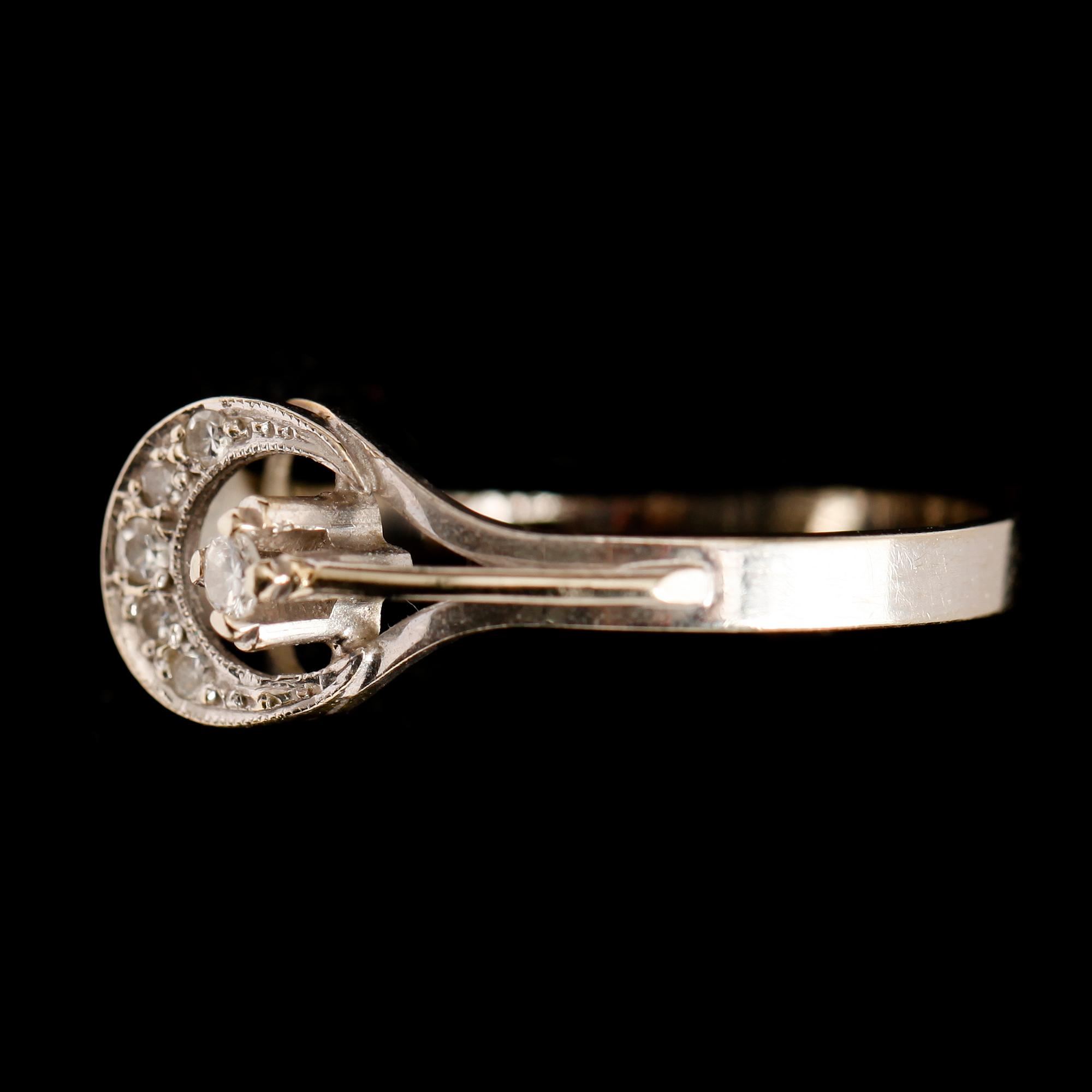 RING, 18 k vitguld, briljantslipade diamanter.