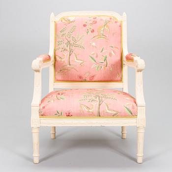 A Louis XV style armchair, late 19th-century.