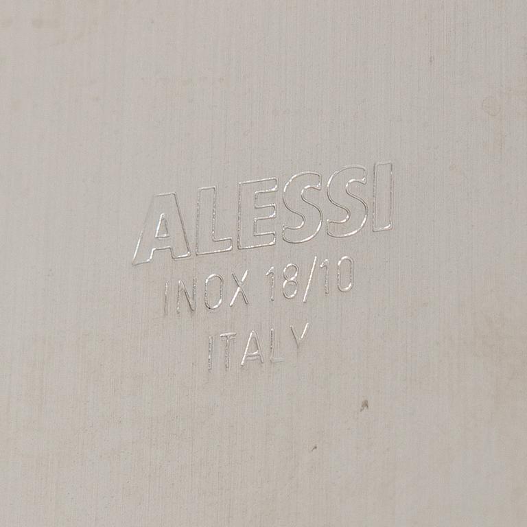 Ettore Sottsass, samppanjajäähdytin ja jalusta, Alessi, 1900-luvun loppu.