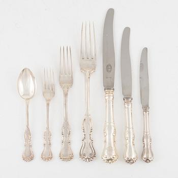 A 64-piece Swedish silver cutlery, mostly CG Hallberg, Stockholm, including 1957.