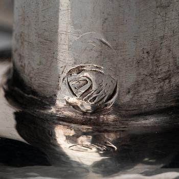 Johan Henrik Schvart, ljusstakar, s k resestakar, ett par, silver, Karlskrona 1789. Gustavianska.
