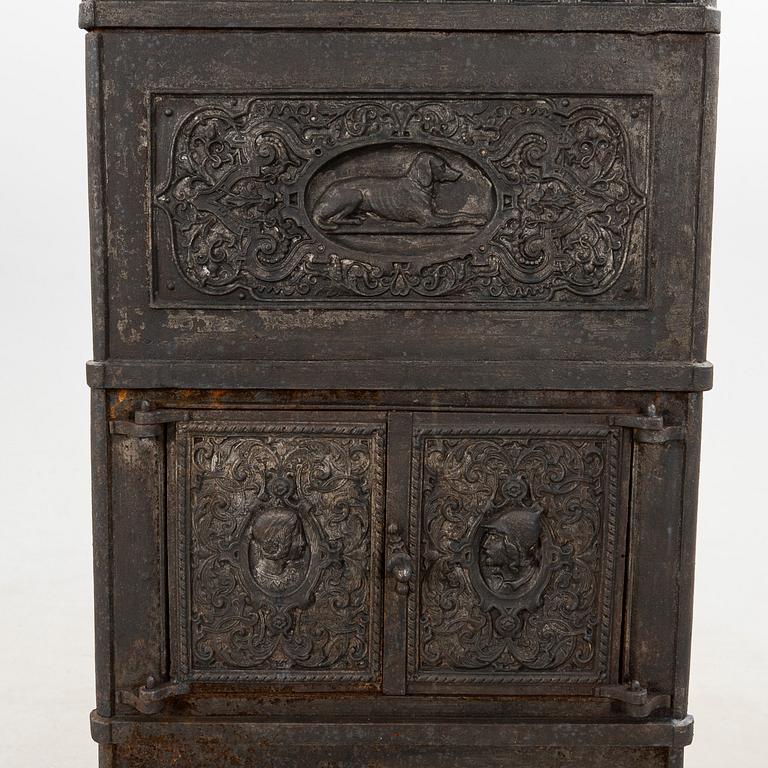 Fireplace, Central Europe, cast iron, circa 1900.