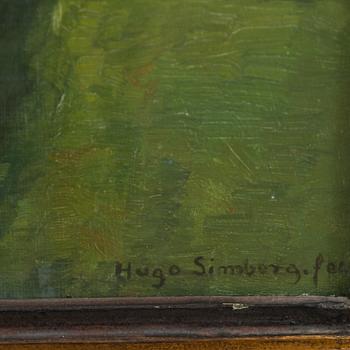 HUGO SIMBERG, ILTAAURINKO KESÄMAISEMASSA.