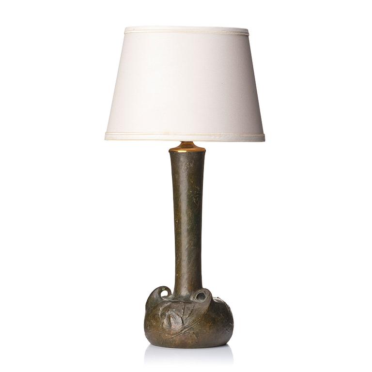 Emy Wahlström, bordslampa, Hugo Elmquist, brons, Stockholm, jugend.
