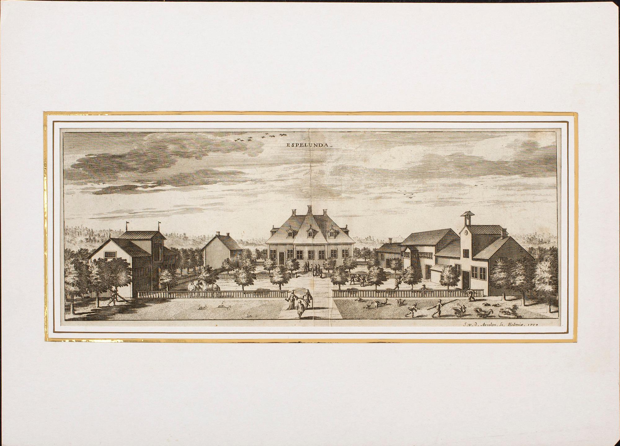GRAVYRER, 4 st, ur "Svecia Antiqua et Hodierna", 1700-tal.