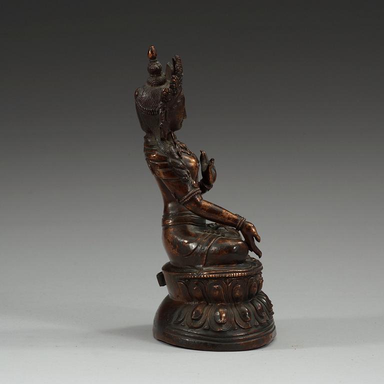 A copper alloy figure of Tara, Tibet, 19th Century or older.