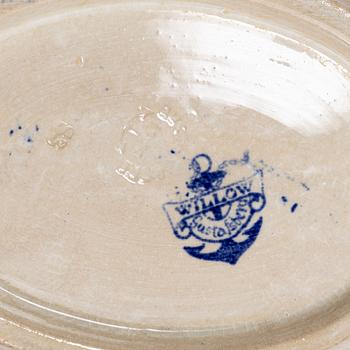 Gustavsberg, servisdelar, 69 st, "Willow", tidigt 1900-tal.