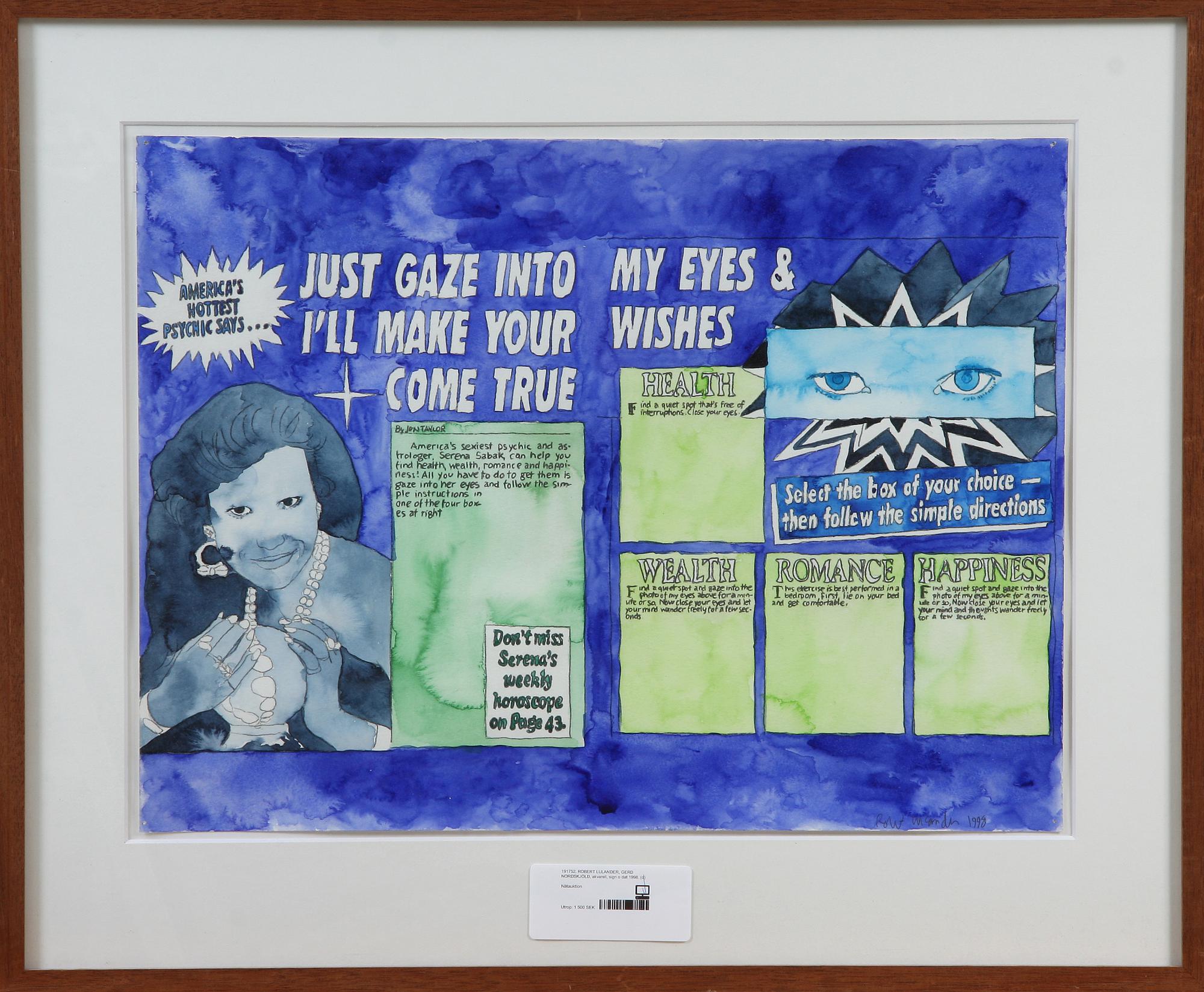 ROBERT LUCANDER, akvarell, sign o dat 1998.