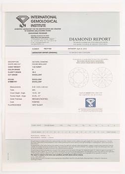 Ring, Schalins, 18K white gold with brilliant-cut diamond and accompanying report IGI.