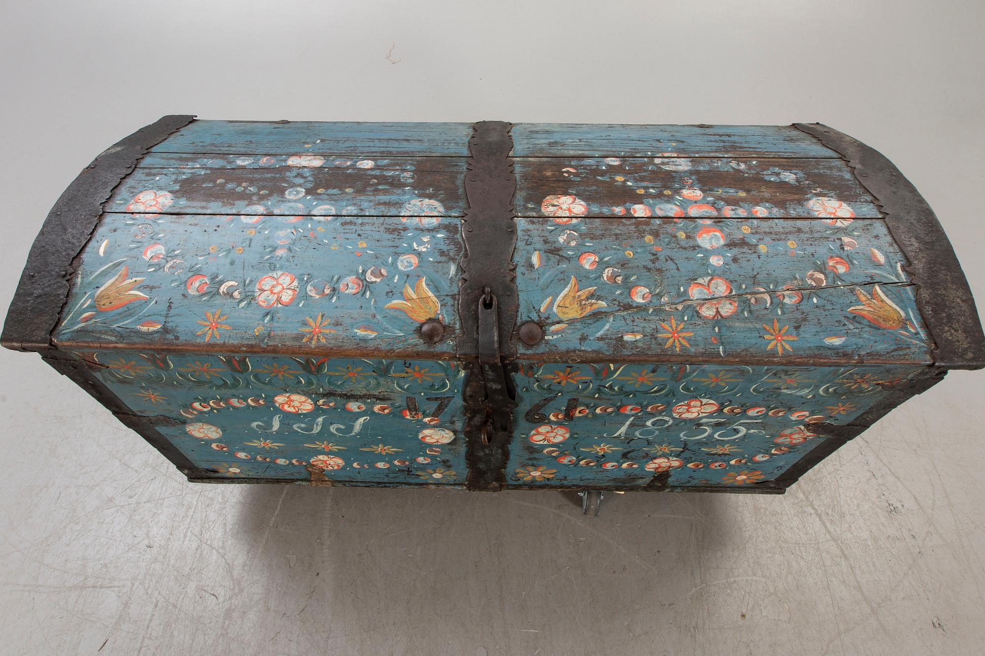 A Swedish painted coffin dated 1835.