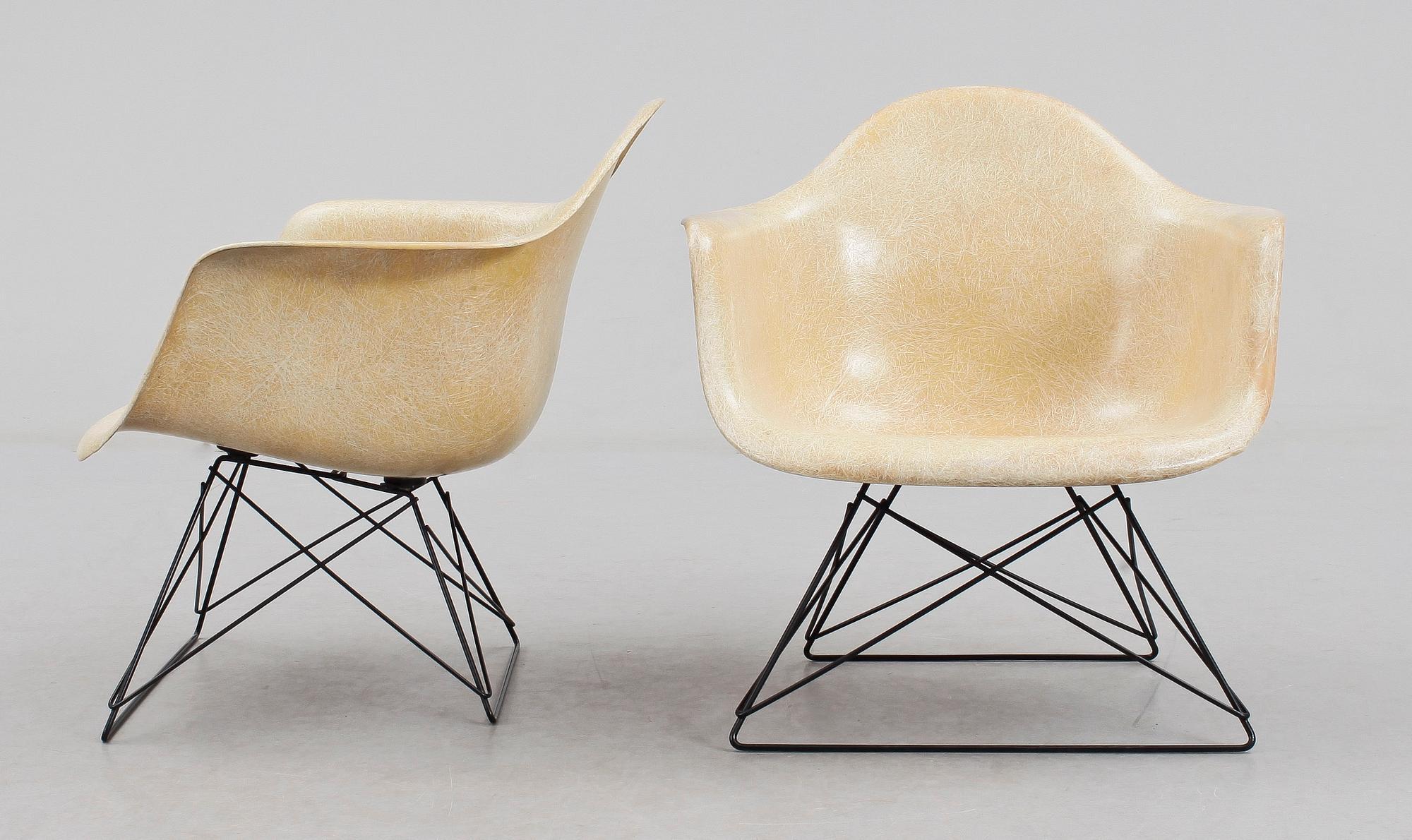 KARMSTOLAR, ett par, LAR / Cat Cradle, Charles och Ray Eames, Herman Miller, USA, 1950-tal.