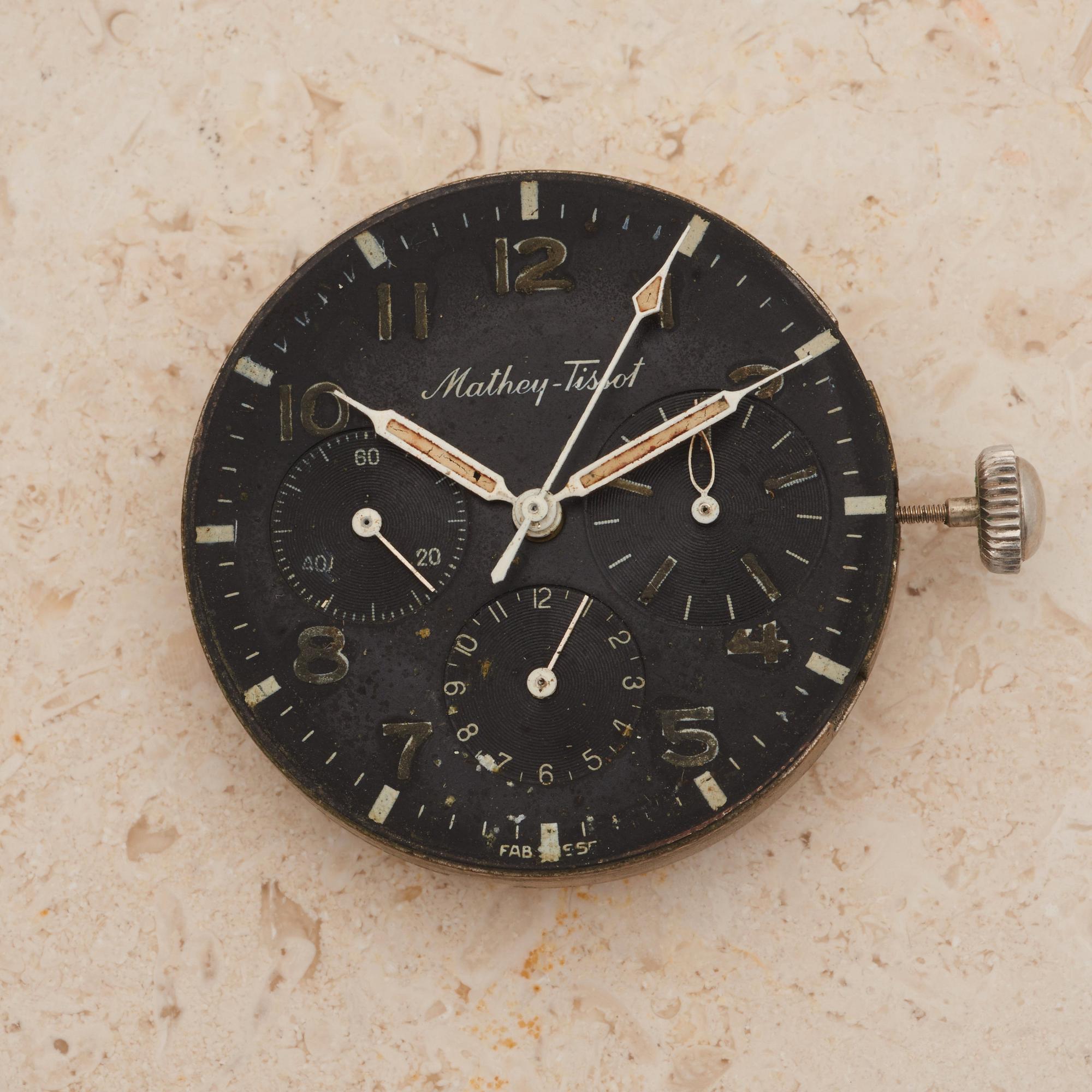 MATEY-TISSOT, Type XX, chronograph, wristwatch, 38,5 mm,