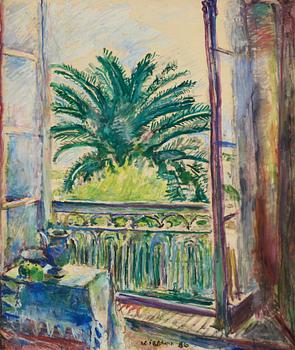 Victor Isbrand, Balcony View with Palm Trees.