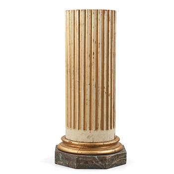 49. A Gustavian painted and giltwood column, late 18th century.