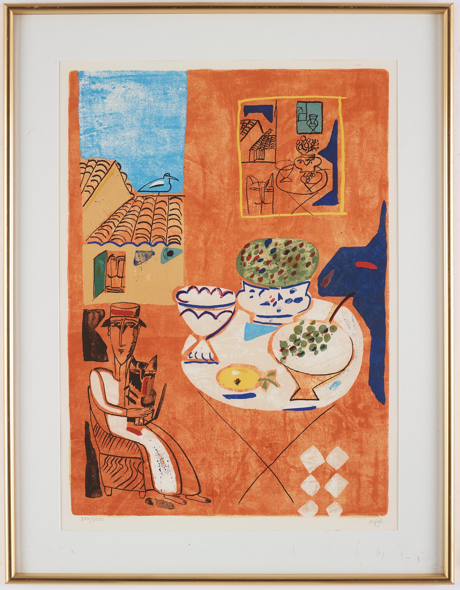 Madeleine Pyk, färglitografi, signerad 377/5000.