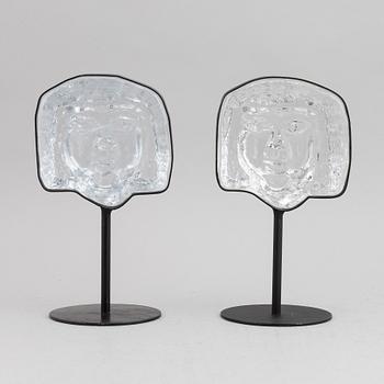 Erik Höglund, skulpturer, 2 st, glas, Boda.