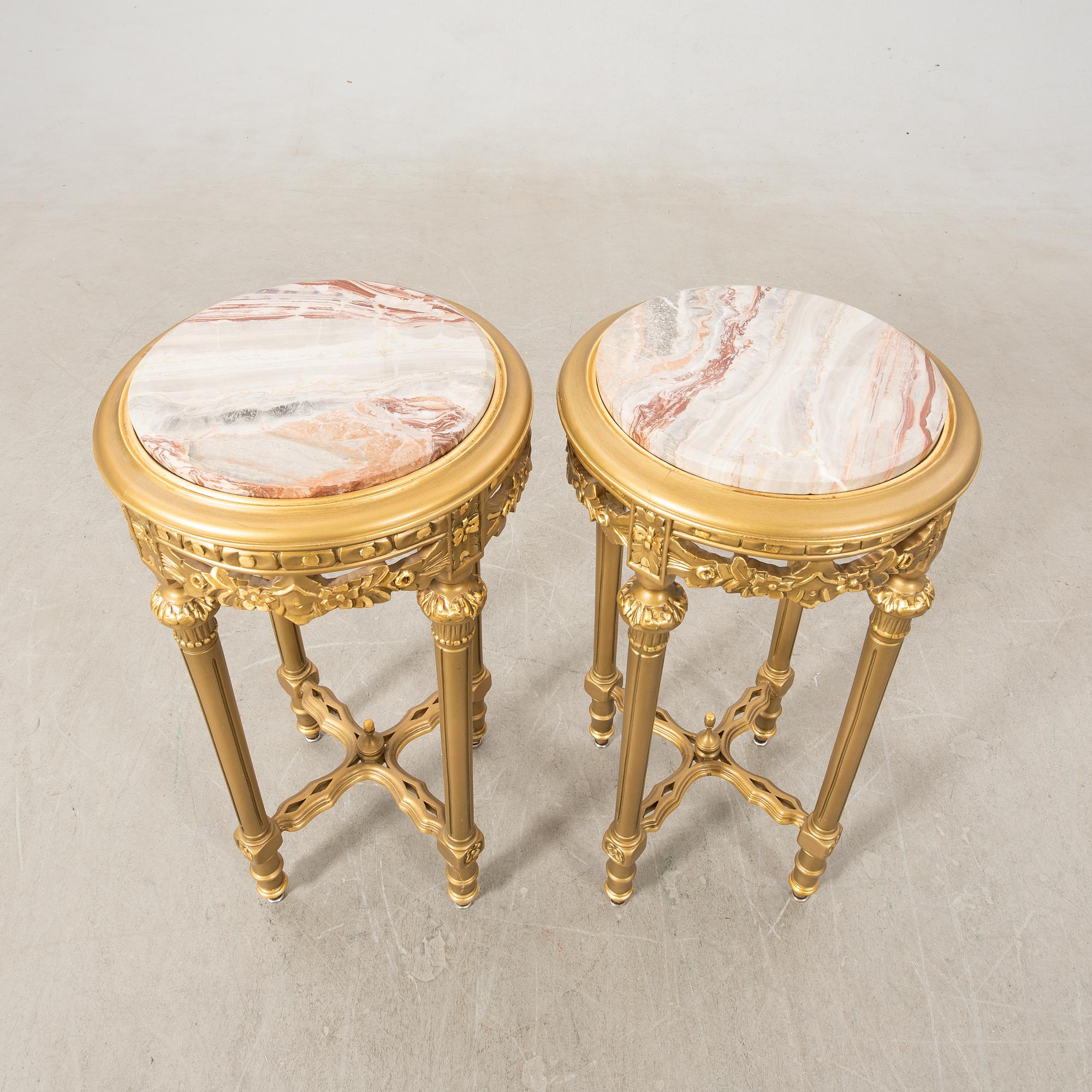 Side tables/Pedestals a pair Louis XVI style early 20th century.
