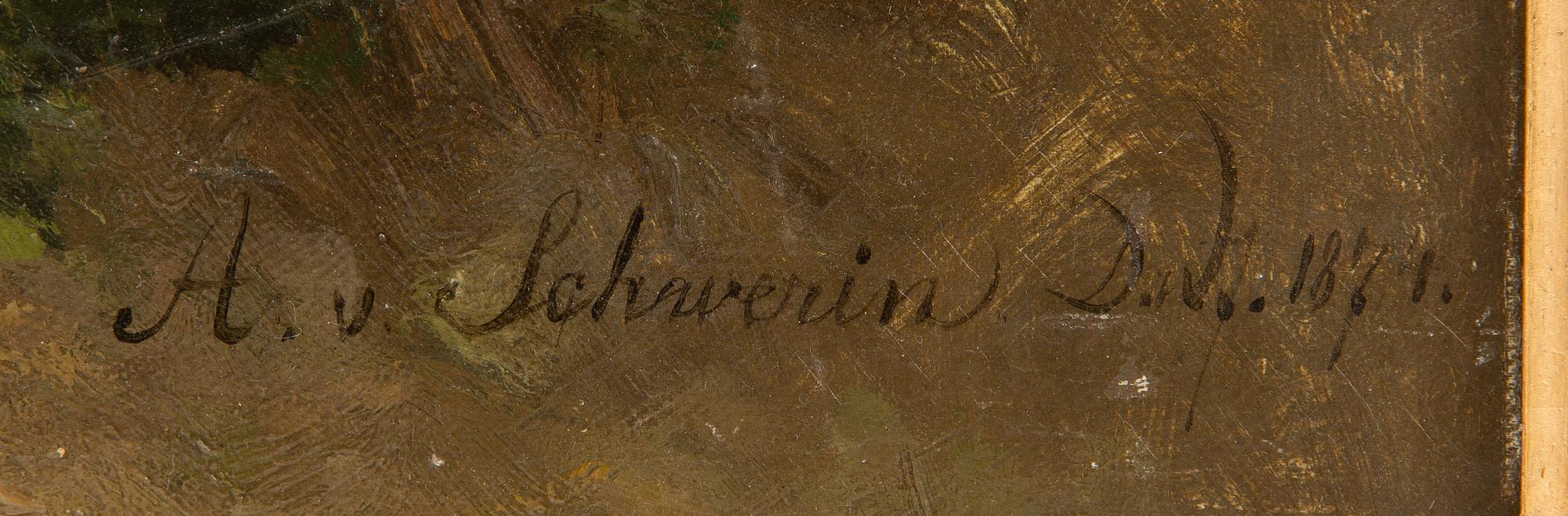 Amalia von Schwerin, Landscape with Cattle.