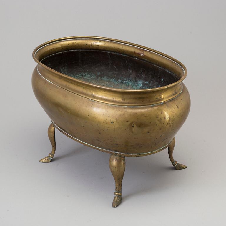 A 19th century brass jardiniere.