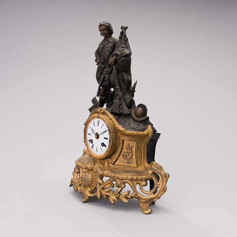 A French mid-19th century Japy Frères, mantelclock.
