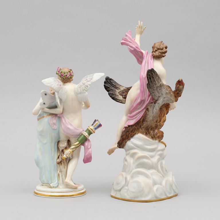 FIGUINER, porslin, två st. Meissen, 1900-tal.