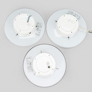 Arne Jacobsen, set of three ceiling lamps/wall lamps, "AJ-Eklipta", Louis Poulsen, Denmark.