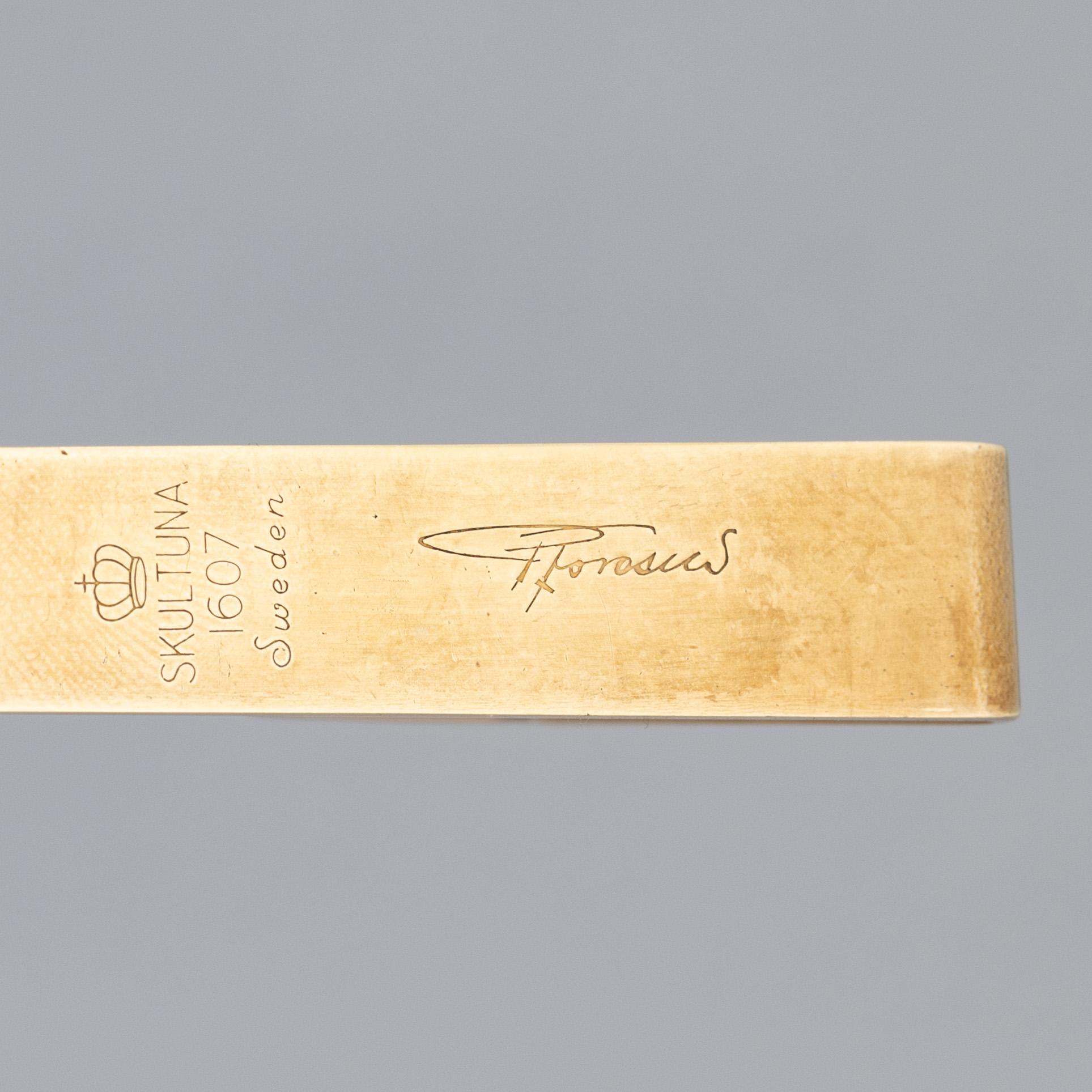 Pierre Forssell, a set of four 'Pendeln' brass wall sconces, Skultuna.