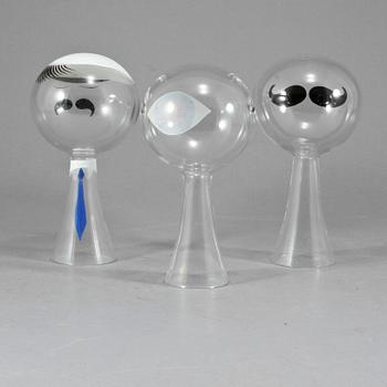 FIGURINER, glas, så kallade Klotheppar, Kjell Blomberg, Gullaskruf, 1970-tal.
