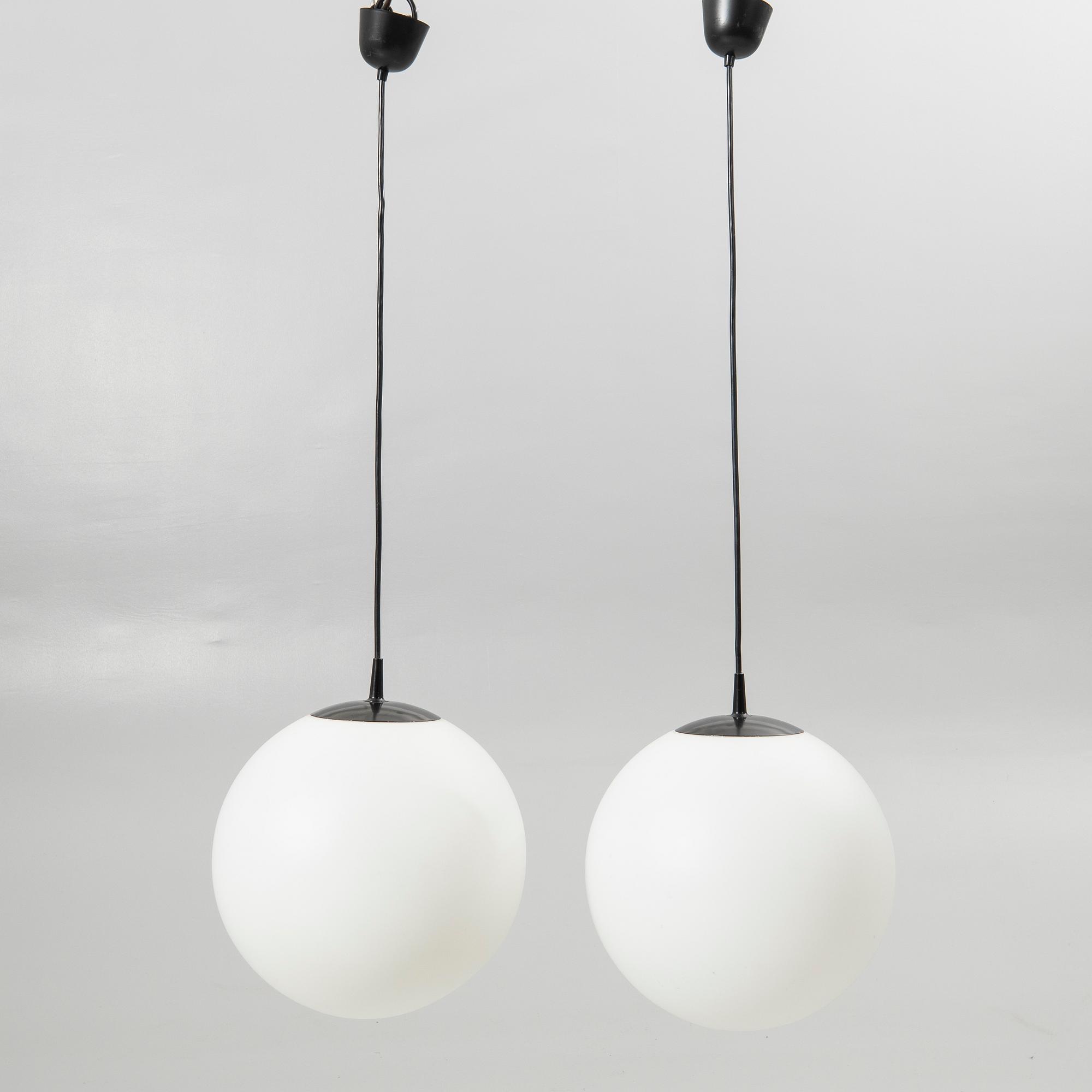 Ceiling lamps, a pair, 20th century, Putzler, Germany.