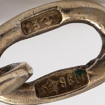 A glided silver egg pendant with enamel. Soviet union.