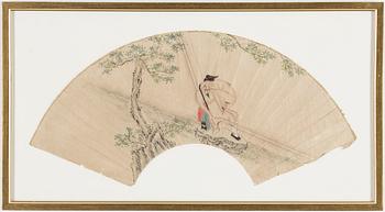 Two Chinese fan paintings, late 19th/early 20th century.