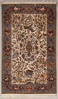 MATTA, old, Isfahan, signerad, part silk, figural, ca 176 x 105 cm.