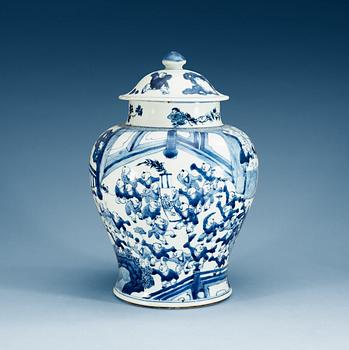 1562. URNA med LOCK, porslin. Qing dynastin, Kangxi (1662-1722).